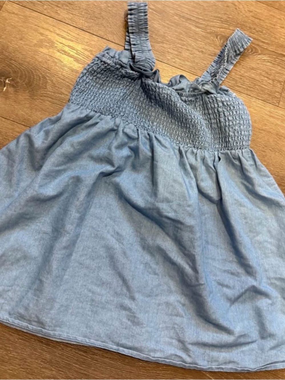 Kids Blue Smocked Tank Top